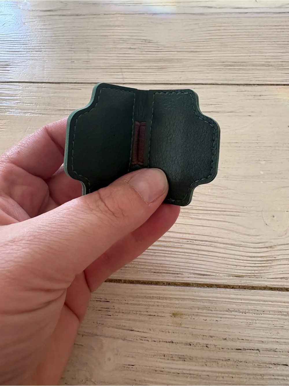 Monogram “F” Magnetic Leather Bookmark with Pen Holder